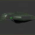 Futuristic Green Sci Fi Vehicle Featuring Glowing Accents And Textured Streamlined Design
