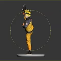 Character In Yellow And Black Outfit With Crown In One Legged Stance On White Base