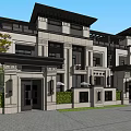 Modern Two Story Detached Villa Exterior With Grey Black Facade Balcony And Green Plants