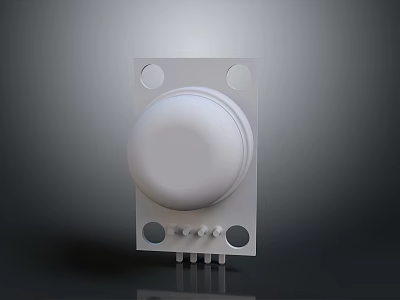 White Round Household Device With Square Base And Control Buttons For Home Use 3d model