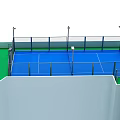 Roof Top Tennis Court Featuring Blue Playing Surface Fence And Lighting Poles For Outdoor Fitness