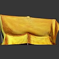 Unique Yellow Folded Fabric Sofa With Artistic Design And Modern Style 3d model
