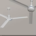 Modern Air Conditioner Fan With White Blades And Ceiling Mount Design