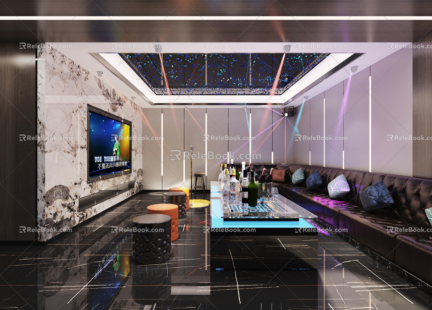 modern kvt private room bar clearing club 3d model