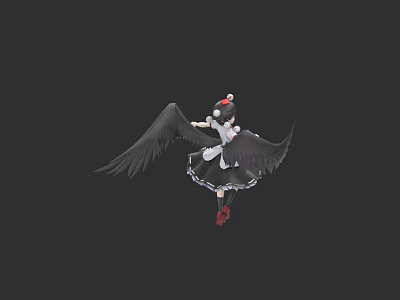 Gothic Style Armchair With Black Wing Accents And Maid Inspired Design Elements 3d model