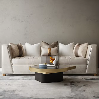 Light Luxury Double Sofa Furniture Accessories Combination 3d model