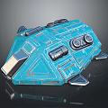 Blue Mechanical Device With Futuristic Control Panel Metal Texture And Industrial Design 3d model