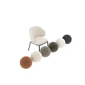 Modern Comfortable Boucle Upholstered Dining Chair With Sleek Black Metal Legs For Elegant Home Interior