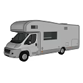 Modern Silver Motorhome Exterior Design With Large Windows And Side Door