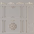 Various Decorative Gypsum Molding Styles with Frames and Central Ornaments 3d model