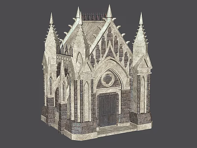 Gothic European Architecture Featuring Spires Turrets Arched Doorways And Stone Structure 3d model
