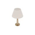 Elegant Table Lamp With Light Fabric Shade And Marble Column Base 3d model