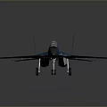 Blue Fighter Jet Model With Detailed Cockpit Wings And Tail Design