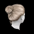 Human Head Model With Brown Short Textured Hair And Detailed Facial Features