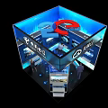 China Telecom Tianyi Cloud Modern Exhibition Booth With Display Screens And Interactive Areas