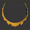 Golden Metallic Crown With Leaf Decorations Curved Patterns Shiny Surface And Elegant Design 3d model