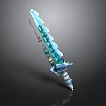 Blue Crystal Sword With Segmented Blade Modern Design And Translucent Details
