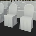 Modern White Single Chair With Curved Backrest Square Seat Minimalist Design