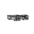 MAN Silver Bus With Large Windows And Modern Sleek Exterior Design 3d model