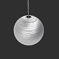 Silver Mirrored Disco Ball Electronic Lighting Fixture Hanging With Chain For Party Decoration