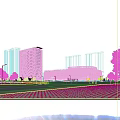 Modern Office Building Exterior With Glass Curtain Walls Multiple Towers Parking Lot And Greenery