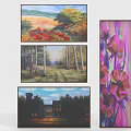 Decorative Furniture Paintings For Home With Landscape Floral And Castle Themes