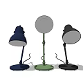 Modern Minimalist Table Lamps With Blue Green Black Shades And Round Base