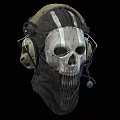 Tactical Skull Pattern Hat With Headphones And Mask Design Elements