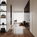 Modern Minimalist Walk In Closet Design 3d model