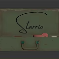 Vintage Green Suitcase Record Player With Starrio Logo Red Headphones And Knobs