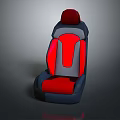 Airplane Seat With Red And Gray Modern Design For Comfortable Interior 3d model