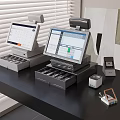 Cash register cash register system ordering machine scan code payment two-dimensional code payment cash register 3d model