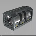 Modern Industrial Equipment With Metal Frame Blue Top Transparent Panels And Cylindrical Structure