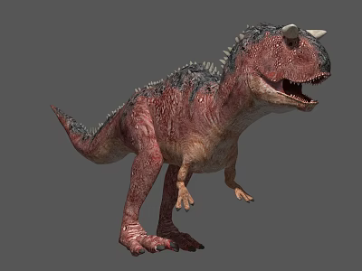 Horned Reptile Dinosaur With Textured Skin And Open Mouth 3D Rendered Model 3d model