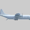Passenger Airplane Featuring Twin Propeller Engines Long Wings And Streamlined Gray Body 3d model