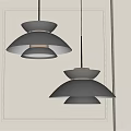 Modern Minimalist Pendant Chandeliers With White And Black Layered Shades