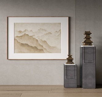 New Chinese Landscape Painting Decorative Painting 3d model