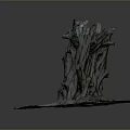 Rustic Natural Wooden Tree Stump With Exposed Roots And Textured Base