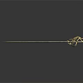 Golden Sculpture Carving with Slender Rod and Intricate Decorative Top Design
