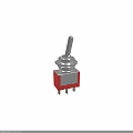 Metal Rotary Switch Device With Red Base And Silver Knob Construction