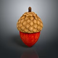 Natural Acorn With Brown Bumpy Cap And Red Body For Food Decoration Use