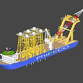 PHILJECCO Offshore Work Vessel With Yellow Structures And Crane On Open Sea