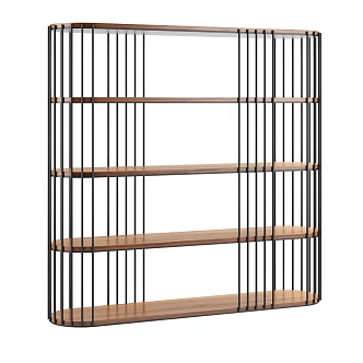 Bonaldo Minimalist Bookshelf Display Rack Decorative Rack Bookcase Wooden Rack Metal Rack 3d model