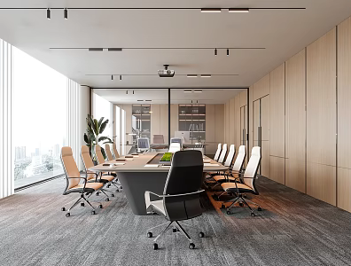 Modern Meeting Room Conference Table and Chair Office Chair Conference Long Table 3d model