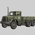 Green Military Utility Vehicle With Star Insignia HHC-40 And Large Tires