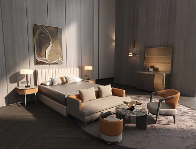 Hotel Room Furniture Portfolio 3d model