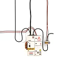 Industrial Electrical Control Panel With Wiring Safety Labels And Connection Modules