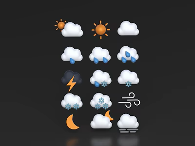 Weather Icon Weather ICON Stereo Icon 3d model