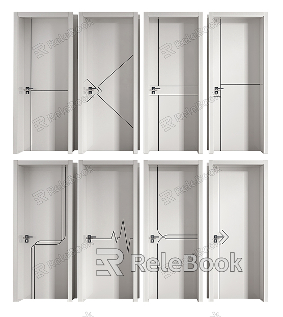 Modern swing door single door model