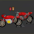 Two Red Motorcycles With Classic Design And Shiny Body Details